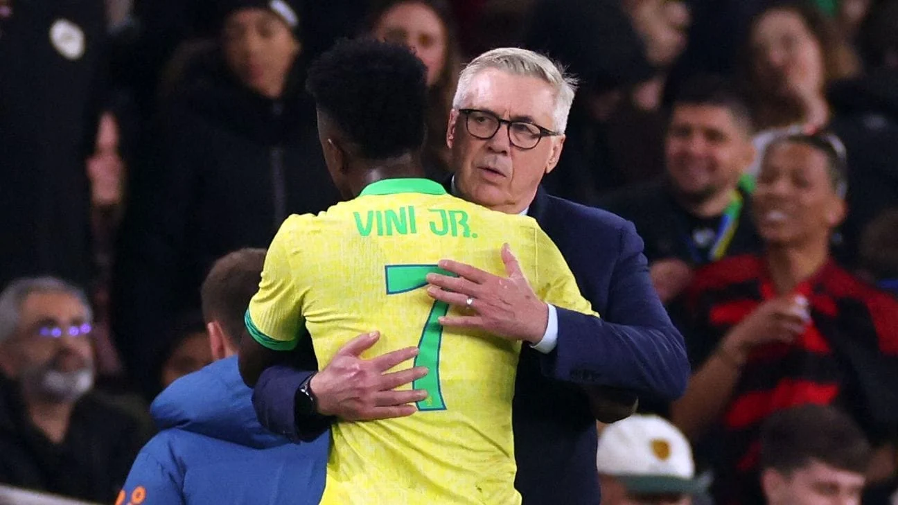 Ancelotti acredita em estêvão na copa e confirma vini jr. Em boa