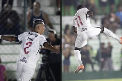 Com dois gols de pumita e pintura de andrés gómez,