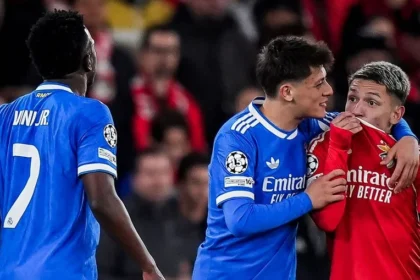 Caso vini jr. : uefa suspende provisoriamente gianluca prestianni, do benfica,