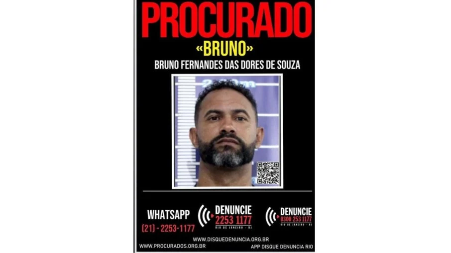 Goleiro bruno é procurado pela justiça do rio: rosto estampado