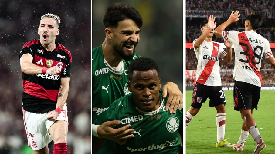 Libertadores e sul americana: flamengo, palmeiras e river plate disparam como