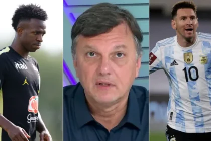 Mauro cezar surpreende ao usar messi para defender vini jr