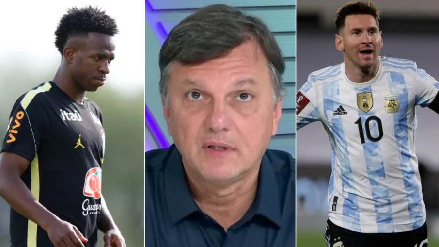 Mauro cezar surpreende ao usar messi para defender vini jr