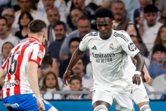 Vini jr. Perde gol incrível no bernabéu, real madrid tropeça