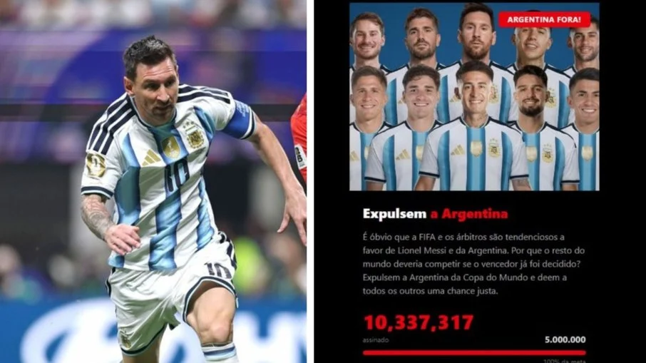 Argentina fora da copa 2026? Petição online acusa favoritismo a