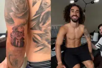 Marc cucurella cumpre promessa da copa do mundo e tatua