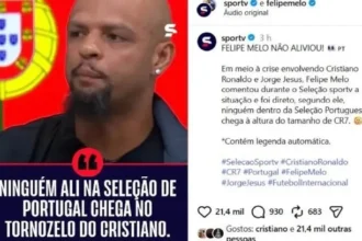 Cristiano ronaldo aumenta tensão na seleção portuguesa ao ‘curtir’ crítica