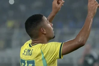 Samuel lino brilha com dois gols na seleção, elogia vini